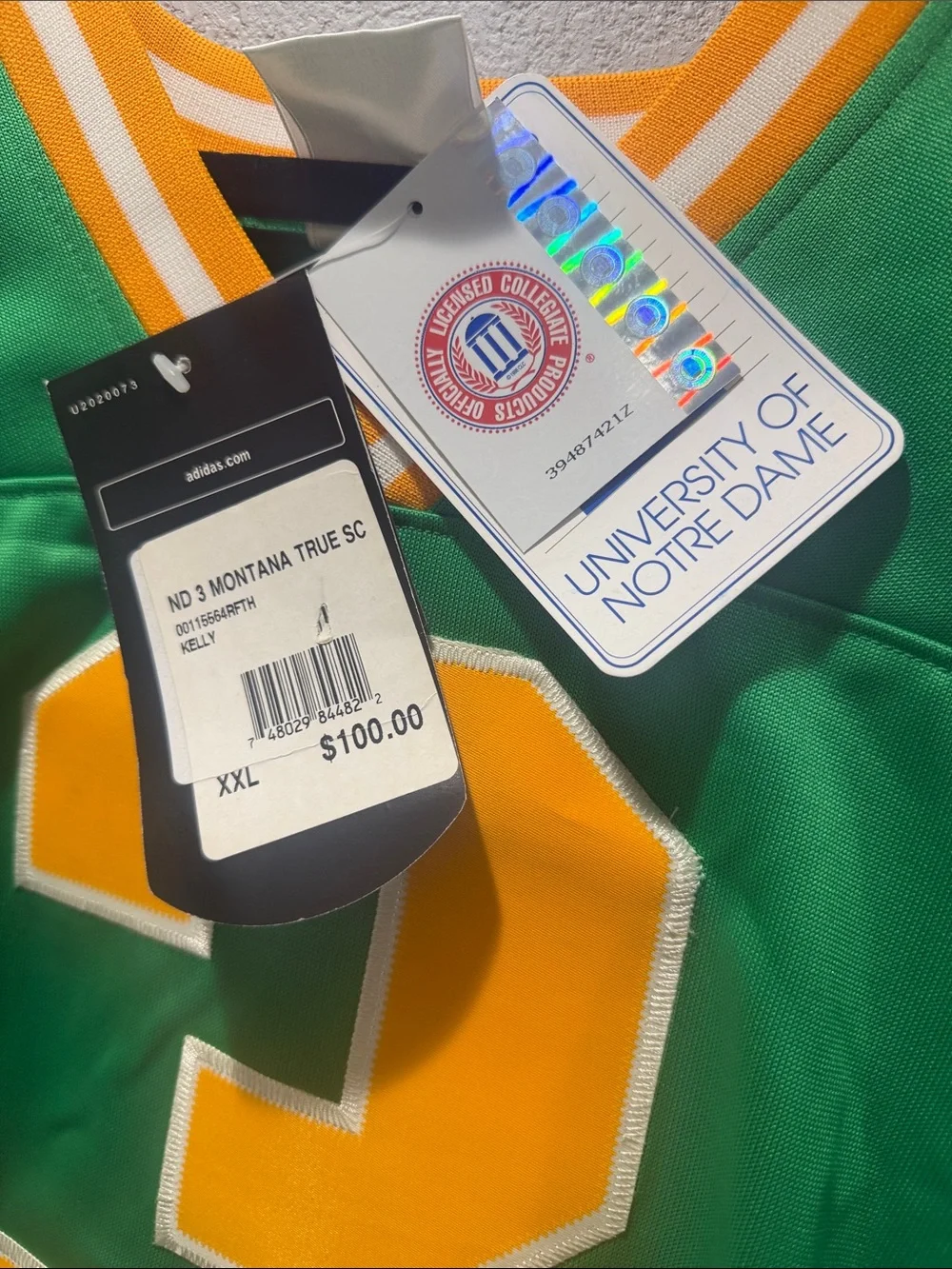 adidas Green and Yellow 'Montana' Jersey